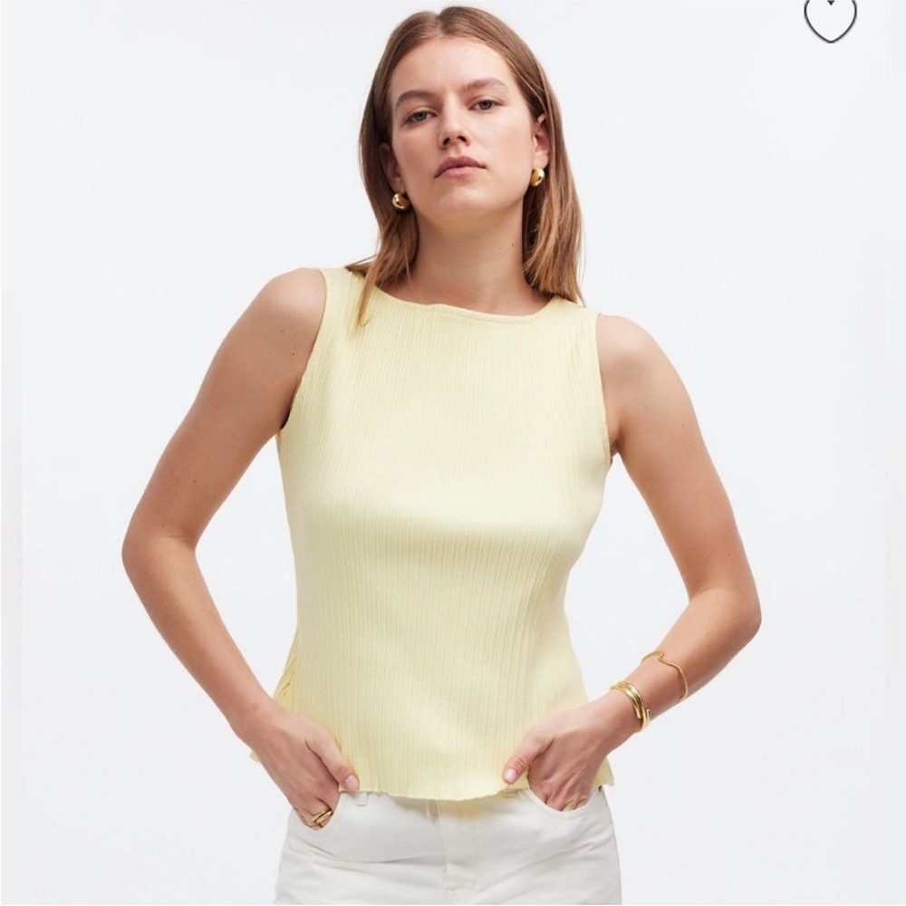 Madewell Light Yellow Boatneck Tank Top (NWT)